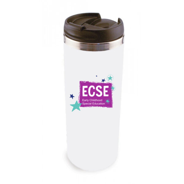 14oz Stainless Steel Tumbler w/ Lid - Sublimated Logo Thumbnail