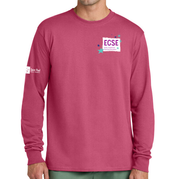 Port & Co® Long Sleeve Core Cotton Tee - Printed Logos Thumbnail